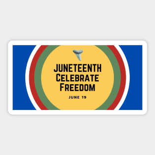 Celebrate Freedom Juneteenth Red, White, and Blue Shark Tooth Fossil Print Sticker